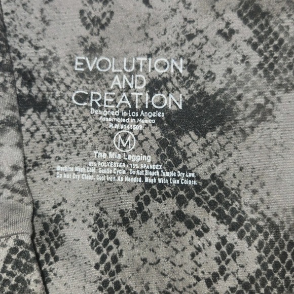 Evolution and Creation Gray Snake Pattern Leggings Women's Medium Mia Leggings M - Picture 3 of 6